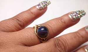 Galaxy Tiger Eye Single Stone Ring