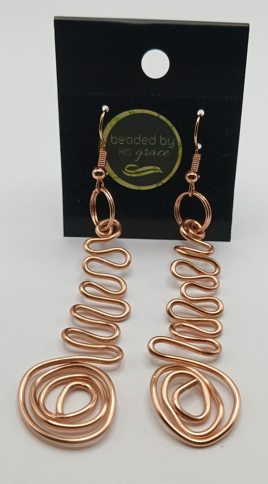 Copper Wire Drop Earringz 2