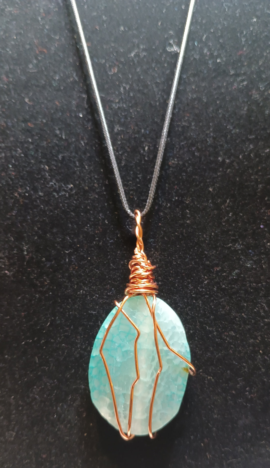 Green Agate & Copper  Pendant