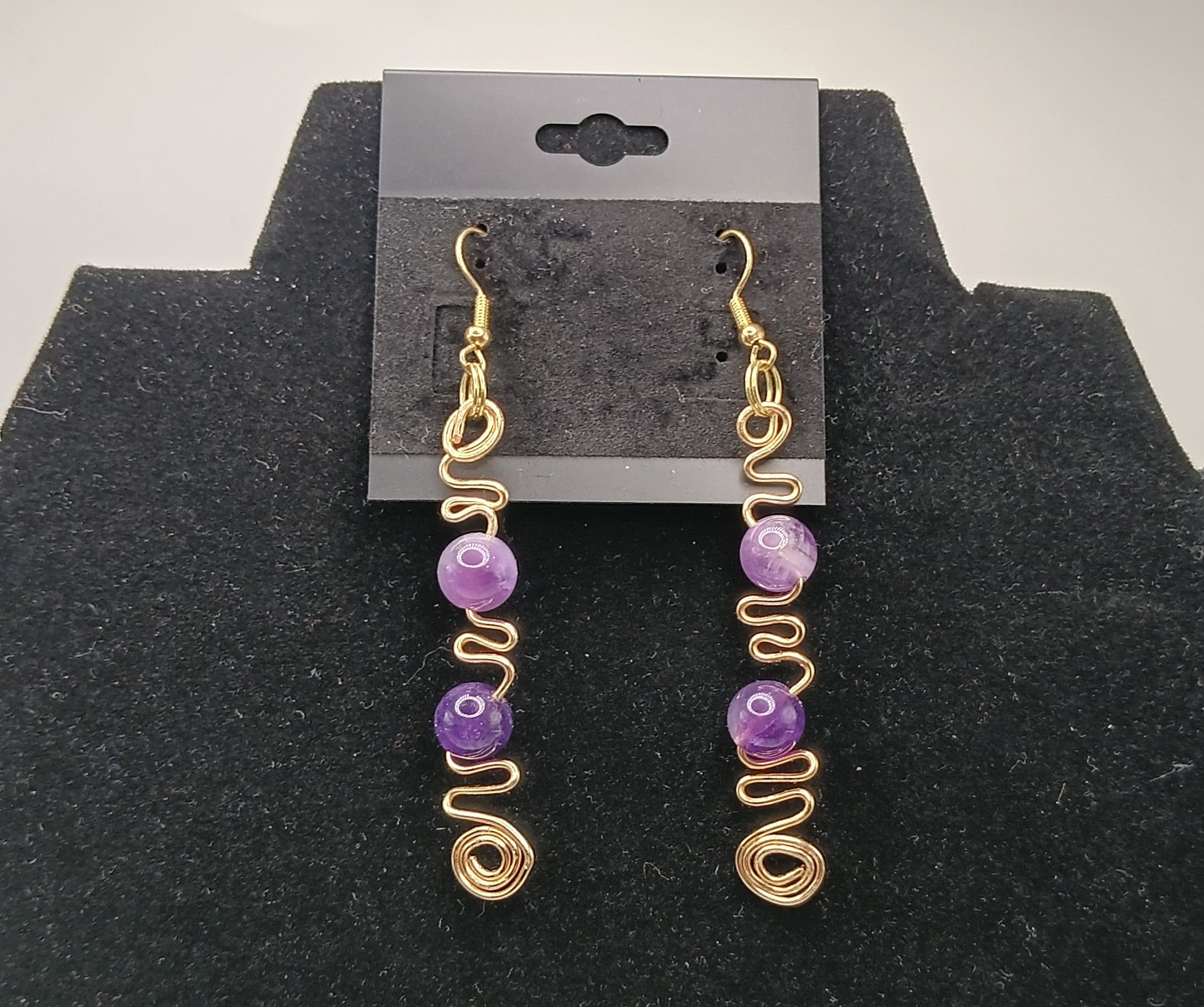Wire Stone Drop Earringz 2