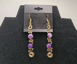Wire Stone Drop Earringz 2
