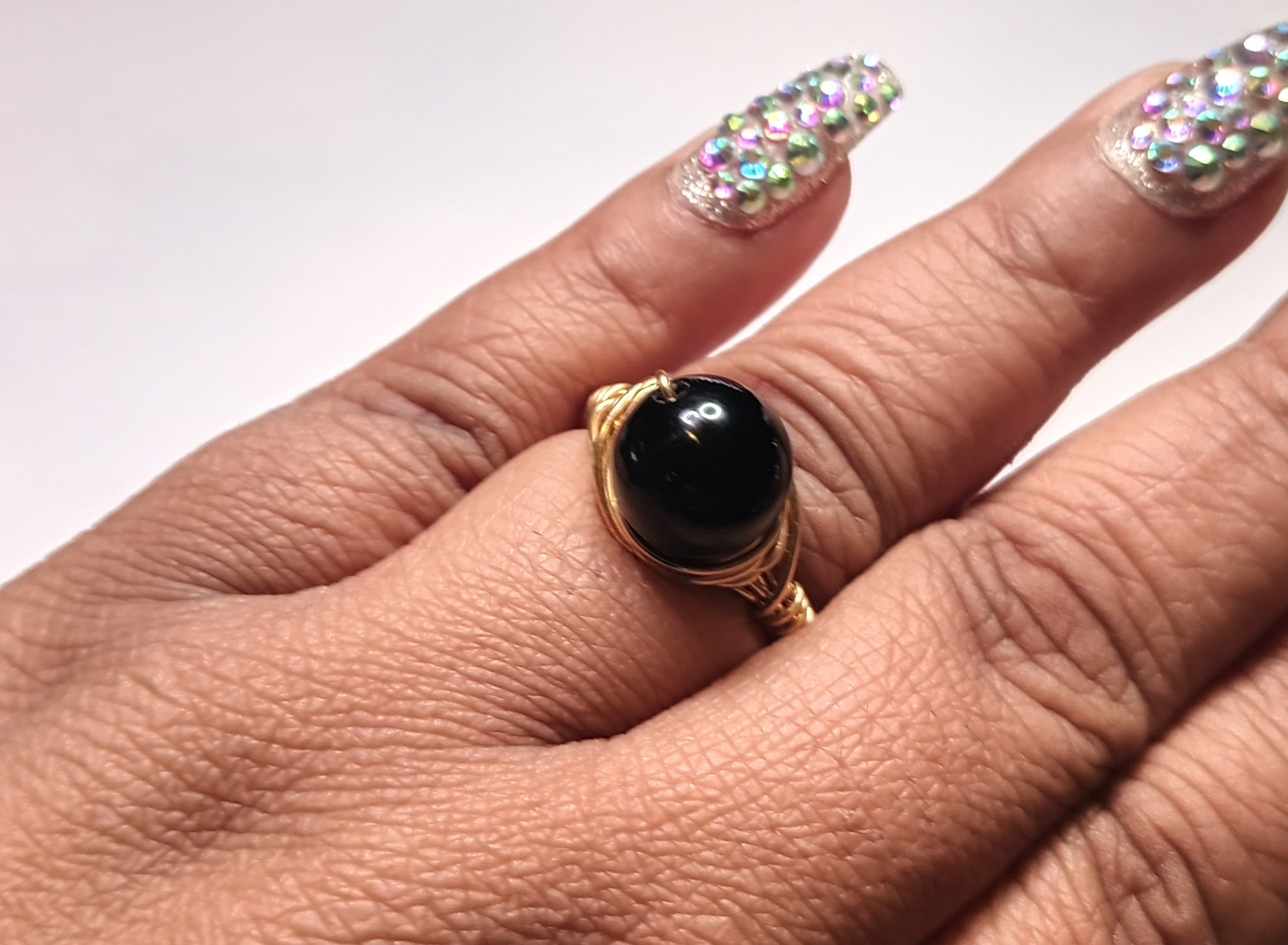 Small Onyx Single Stone Ring