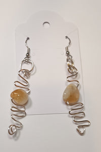 Wire Stone Drop Earringz