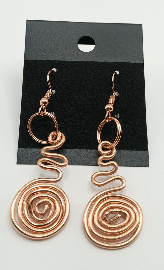 Copper Wire Drop Earringz